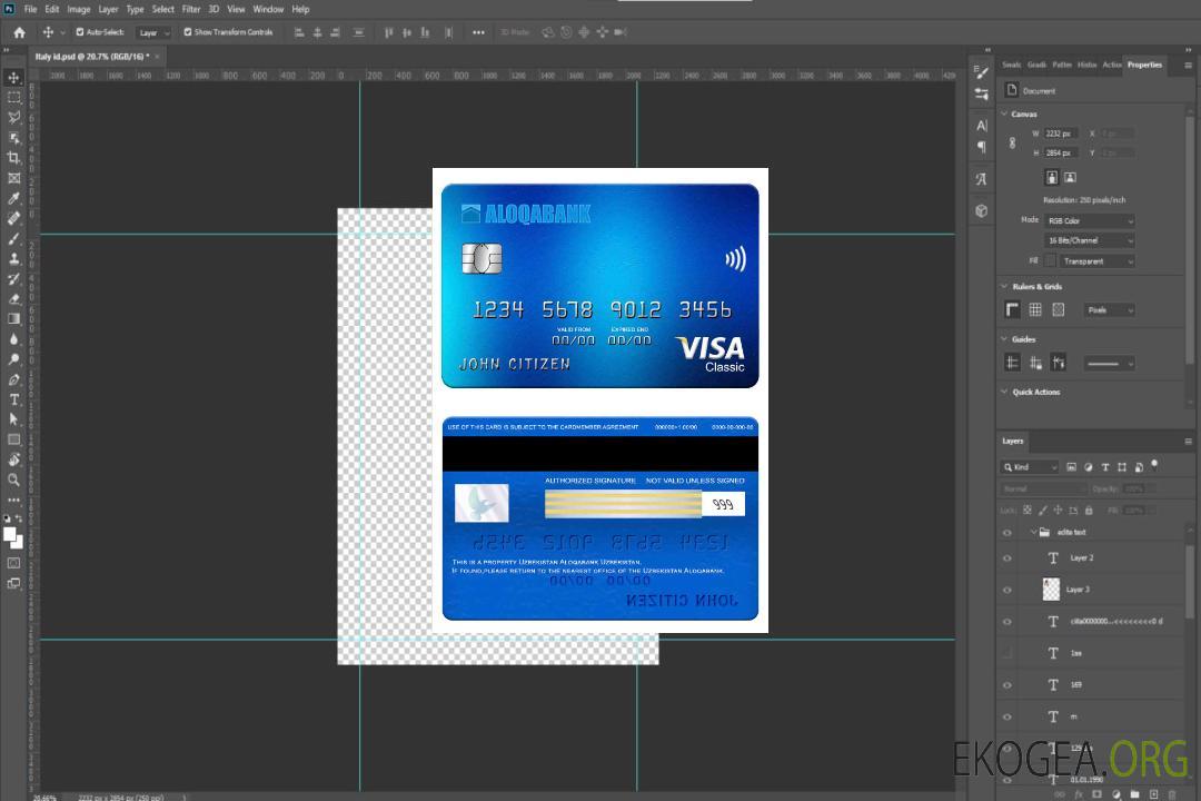 Carte visa classique Aloqabank Ouzbékistan template Carte visa classique Aloqabank Ouzbékistan template